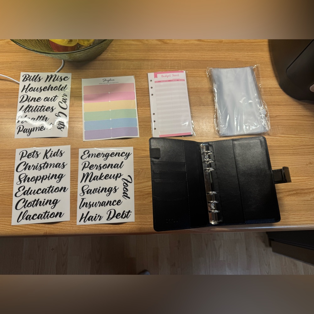 Black Leather Budget Planner Binder